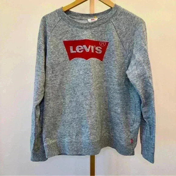 Levi's Women’s Gray Crewneck Sweatshirt S Long Sleeve Casual Pullover - Picture 7 of 11